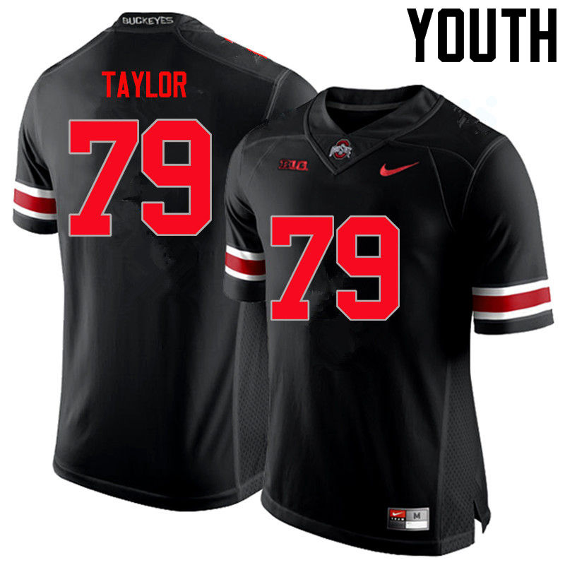 Ohio State Buckeyes Brady Taylor Youth #79 Black Limited Stitched College Football Jersey